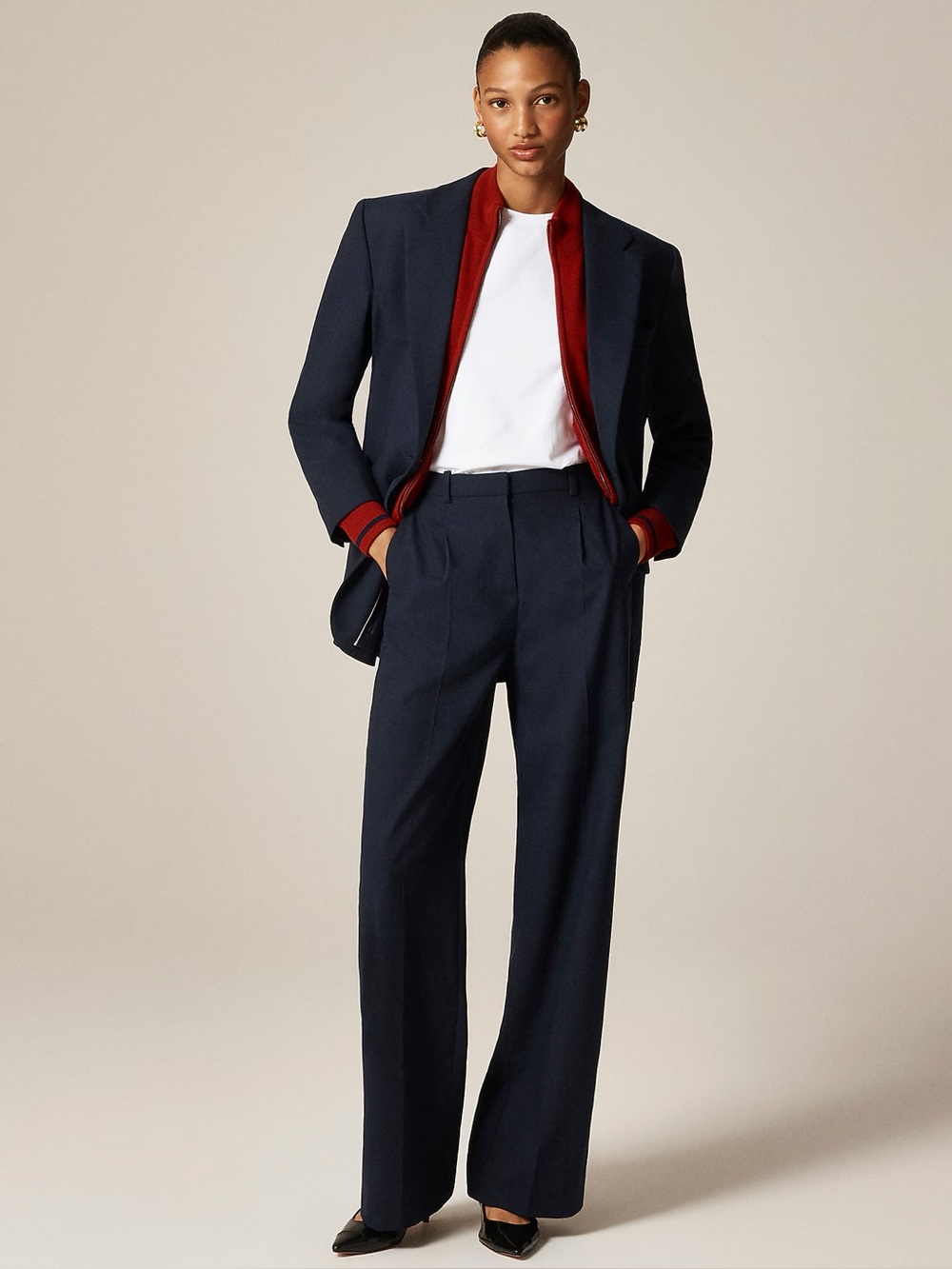 🆕 J. Crew Essential wide-leg pant in Italian studio wool blend